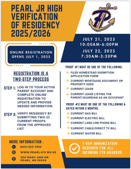 PJHS Verification of Residence